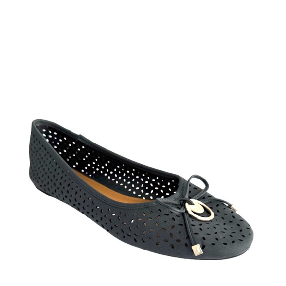 NEW Nautica Perforated Ballet Flats Bow & Silver Branded Charm Blue Size 9.5 - Picture 10 of 10
